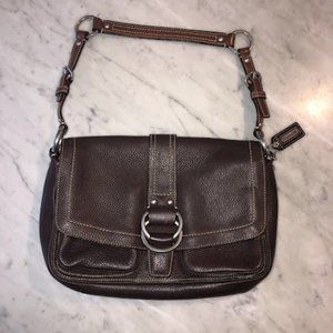 Vintage COACH: Chelsea Brown Pebble Leather Hobo Shoulder Bag